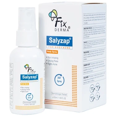 Xịt trị mụn làm thông thoáng lỗ chân lông Fixderma Salyzap for Body Acne Body Spray hộp x 50ml