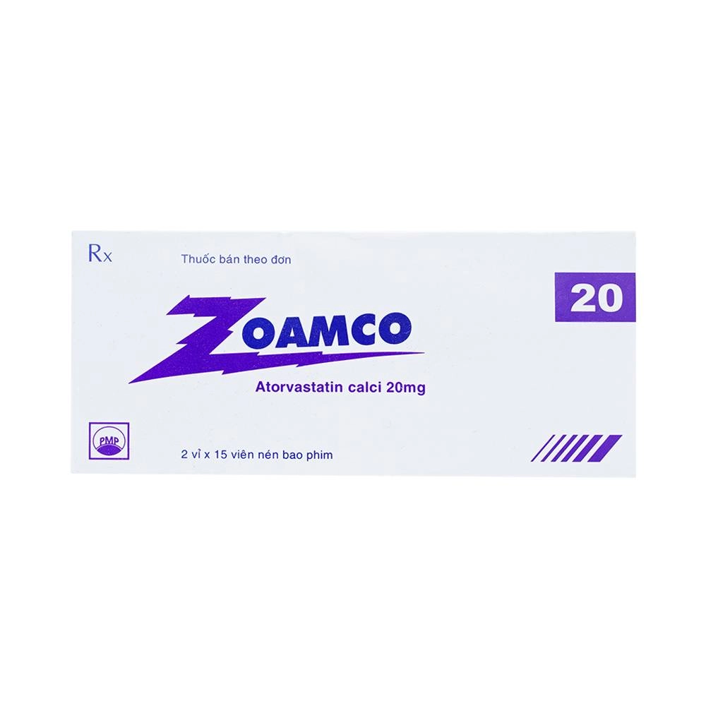 Thuốc trị mỡ máu Zoamco 20mg hộp 30 viên