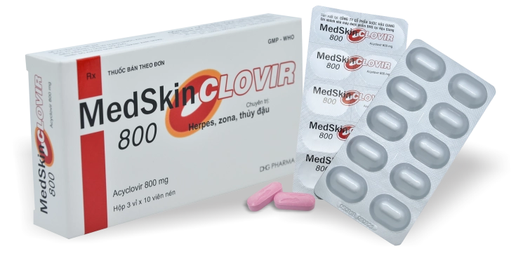 Thuốc kháng virus MedSkin CLOVIR 800 hộp 3 vỉ x 10 viên