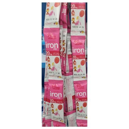 Kẹo mút IRON Happy Vitamin 1 dây 10 gói x 8g