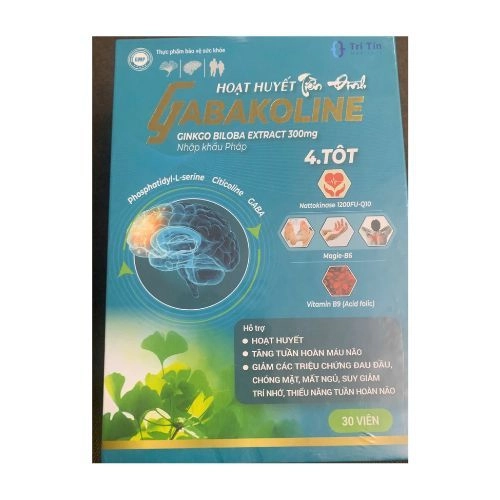 Viên uống hỗ trợ hoạt huyết, tăng tuần hoàn máu não Hoạt huyết tiền đình GABAKOLINE hộp 30 viên