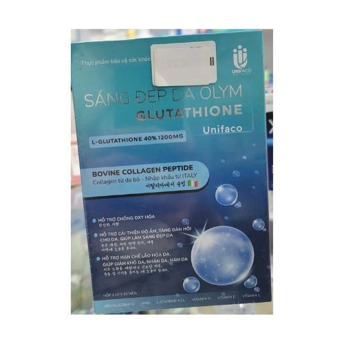 Giúp đẹp da toàn thân, mờ thâm nám, giảm khô da Sáng đẹp da Olym Glutathione hộp 30 viên
