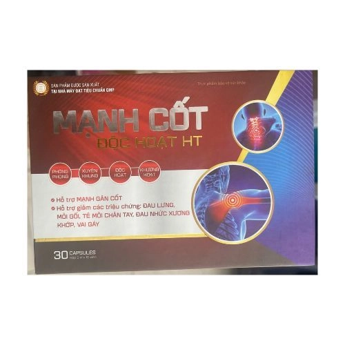 Viên uống hỗ trợ mạnh gân cốt, giảm đau lưng, giảm đau xương khớp, tê bì chân tay, giảm đau dây thần kinh MẠNH CỐT ĐỘC HOẠT HT hộp 3 vỉ x 10 viên
