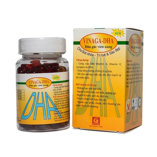 Dầu gấc viên nang Vinaga DHA hộp 1 chai 100 viên