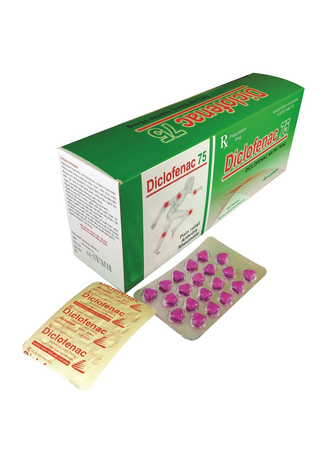 Diclofenac 75 (Vacopharm) hộp 1000 viên