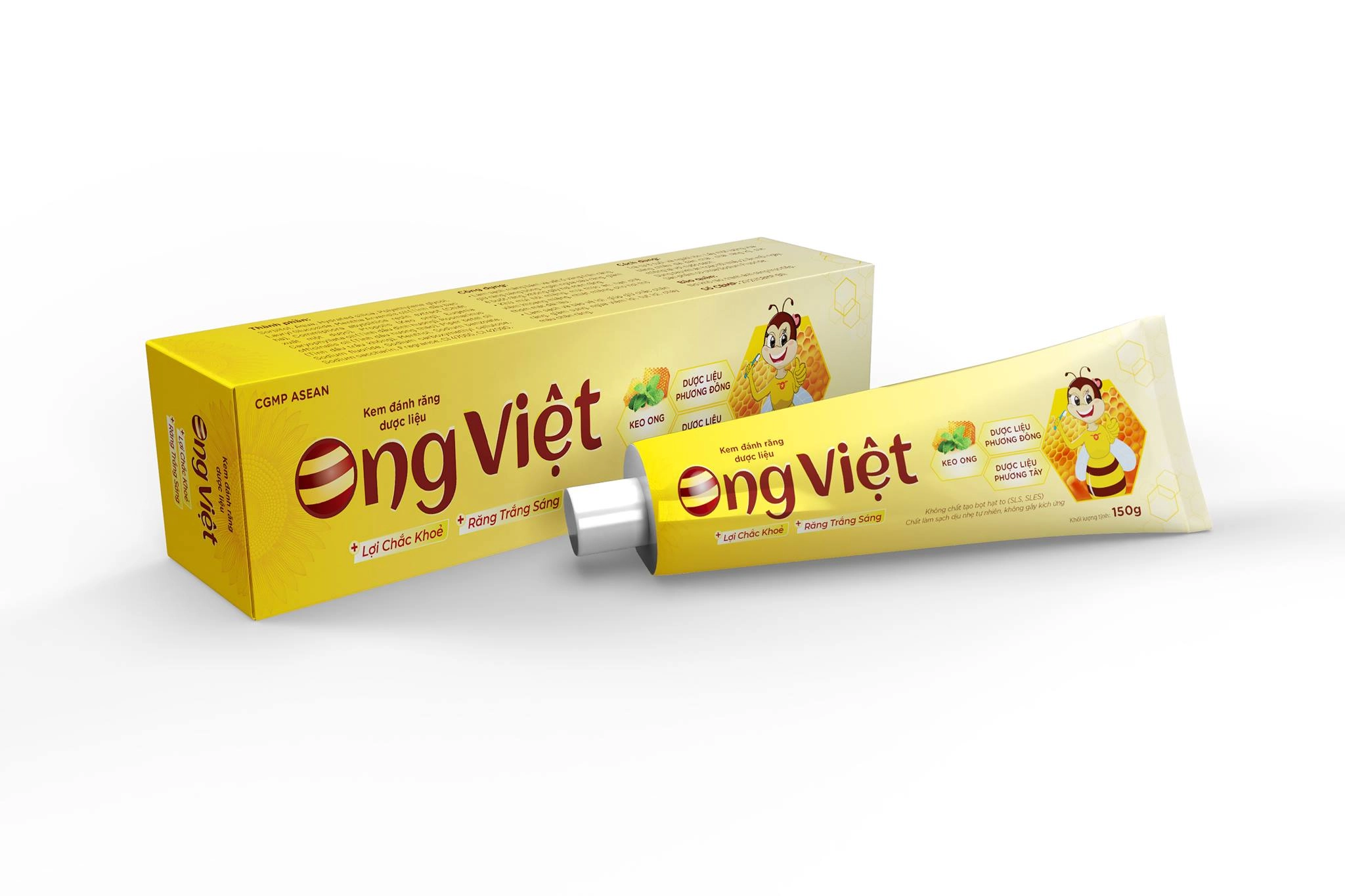 Kem đánh răng dược liệu Ong Việt hộp 1 tuýp 150g
