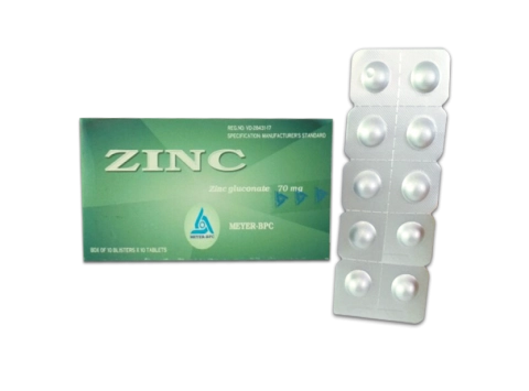 Thuốc điều trị thiếu kẽm Zinc Meyer-BPC hộp 10 vỉ x 10 viên nén