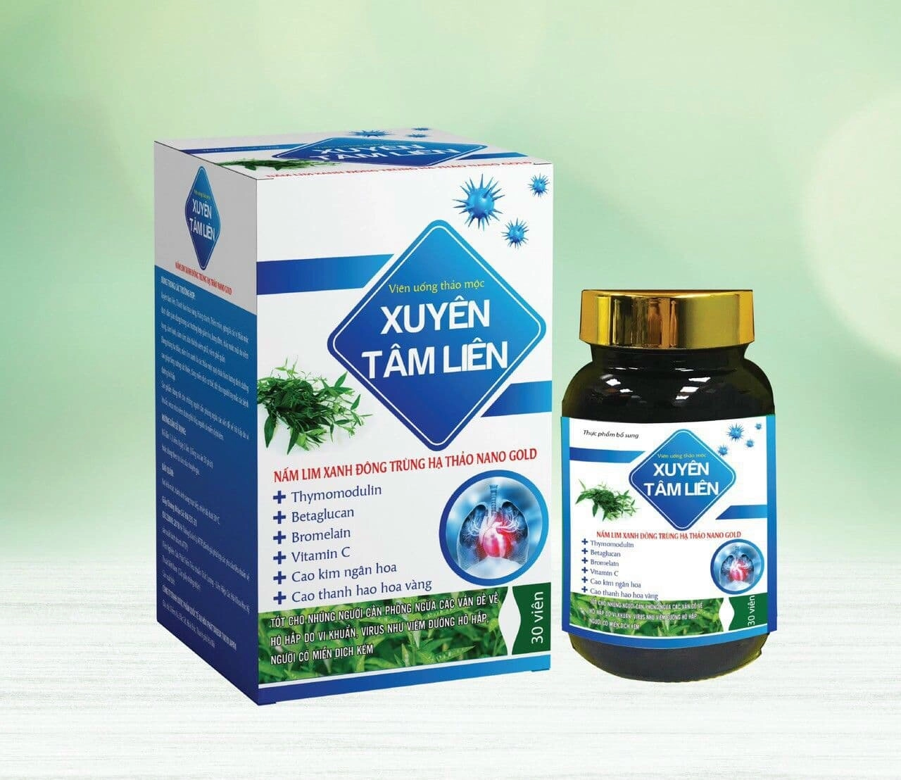 Viên uống thảo mộc Xuyên Tâm Liên hộp 1 lọ 30 viên