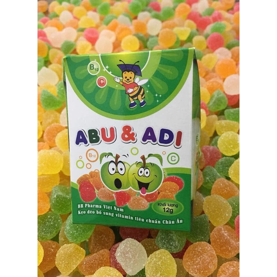 Kẹo dẻo bổ sung vitamin ABU & ADI hộp tam giác 12g