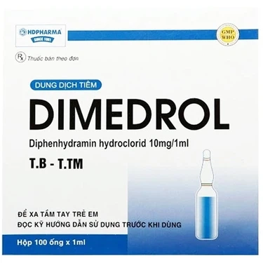 Thuốc điều trị viêm mũi dị ứng và bệnh da dị ứng Dimedrol HD Pharma hộp 100 ống