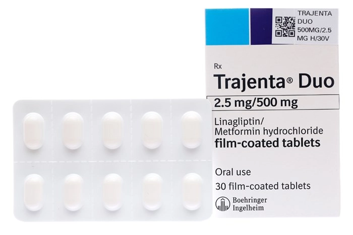 Thuốc điều trị đái tháo đường Trajenta Duo 2.5mg/500mg hộp 30 viên