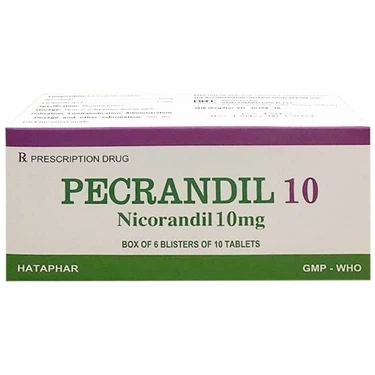 Thuốc phòng và điều trị lâu dài cơn đau thắt ngực ổn định Pecrandil 10 Hà Tây hộp 6 vỉ x 10 viên