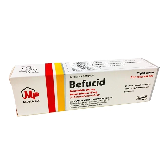 Điều trị viêm da nhiễm khuẩn, viêm da cơ địa, chàm Befucid Mediplantex hộp 1 tuýp x 15g