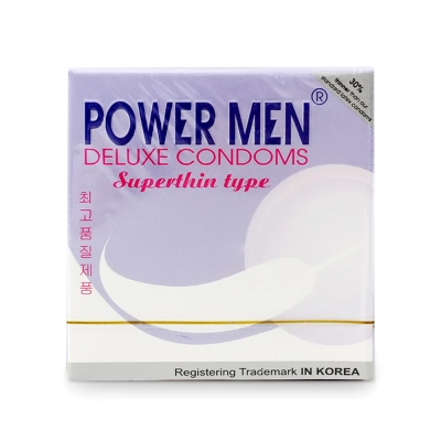 Bao cao su siêu mỏng Power Men Superthin Type (tím) hộp 3 cái