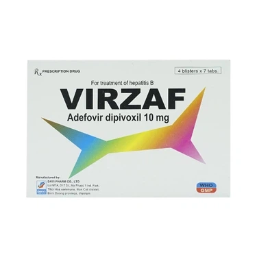 Thuốc điều trị viêm gan B mạn tính Virzaf 10mg hộp 4 vỉ x 7 viên