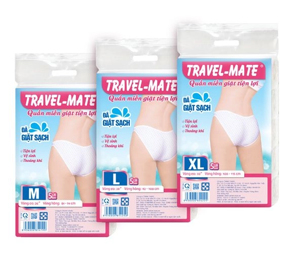 Quần miễn giặt tiện lợi Travel-Mate size L gói 5 cái