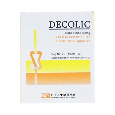 Thuốc điều trị triệu chứng đau do rối loạn chức năng đường tiêu hóa và ống mật Decolic hộp 20 gói