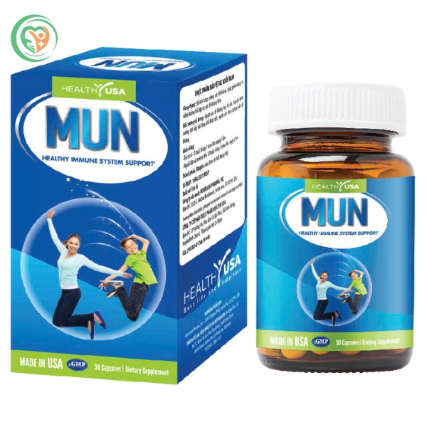 Tăng cường đề kháng, giảm nguy cơ viêm đường hô hấp MUN Healthy USA hộp 60 Viên