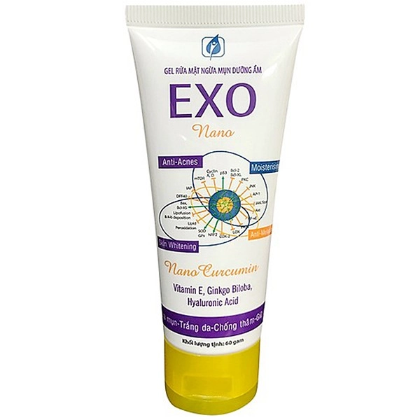 Gel rửa mặt ngừa mụn dưỡng ẩm Exo Nano hộp 1 tuýp 60g