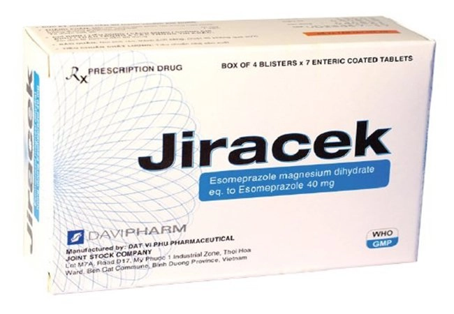 Thuốc điều trị loét dạ dày tá tràng Jiracek hộp 4 vỉ x 7 viên nén bao phim tan trong ruột