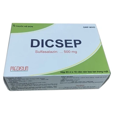 Thuốc điều trị viêm loét đại tràng, trực tràng chảy máu Dicsep Medisun hộp 3 vỉ x 10 viên
