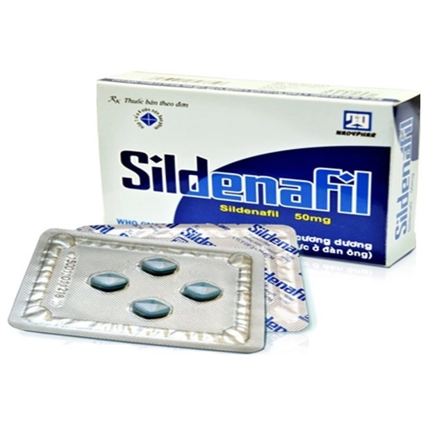 Thuốc điều trị rối loạn cương dương Sildenafil Nadyphar hộp 1 vỉ x 4 viên