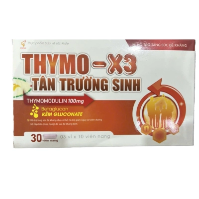 Hỗ trợ tăng sức đề kháng THYMO - X3 TÂN TRƯỜNG SINH hộp 3 vỉ x 10 viên
