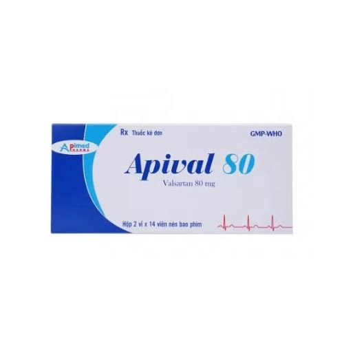 Thuốc điều trị tăng huyết áp, suy tim Apival Apimed 80mg hộp 2 vỉ x 14 viên