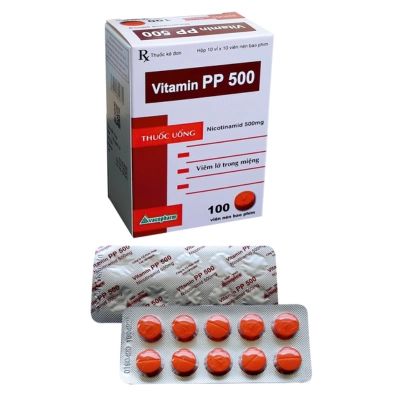 Viên uống bổ sung Vitamin PP 500 Vacopharm hộp 10 vỉ x 10 viên