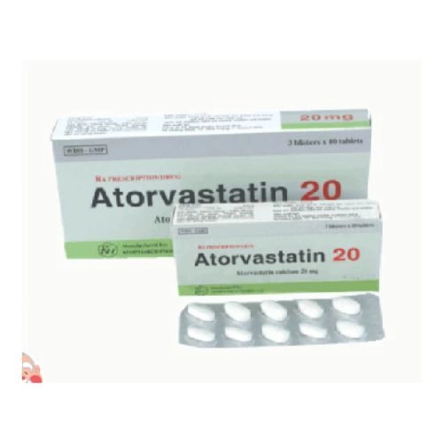 Thuốc hạ mỡ máu Atorvastatin 20 (Khapharco) hộp 3 vỉ x 10 viên