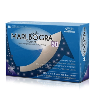 Thuốc trị rối loạn cương dương MARLBOGRA 50 hộp 1 vỉ x 4 viên