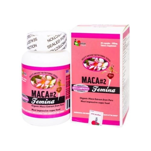 Viên uống bổ sung năng lượng tích cực, tăng bài tiết tố nữ Maca #2 Femina Raca hộp 1 lọ 60 viên