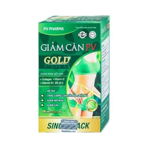 Hỗ trợ tăng cường chuyển hóa chất béo, giảm mỡ máu Giảm Cân PV Gold Phúc Vinh hộp 1 lọ 60 viên