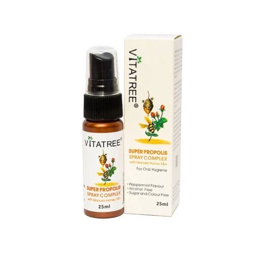 Keo ong chống oxy hóa, hỗ trợ bảo vệ cơ thể Super Propolis Spray Complex Vitatree hộp 1 chai 25ml