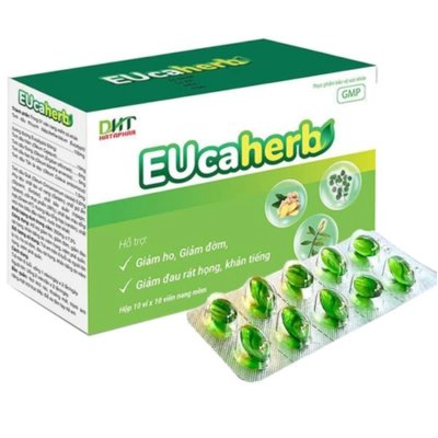 Hỗ trợ giảm các triệu chứng do viêm họng Eucaherb hộp 10 vỉ x 10 viên