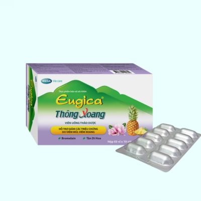 Thực phẩm bảo vệ sức khoẻ Eugica Thông Xoang hộp 3 vỉ x 10 viên