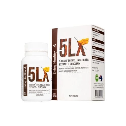 Hỗ trợ giảm viêm khớp Living Healthy 5-Loxin Boswellia Serrata Extract + Curcumin hộp 1 lọ 60 viên