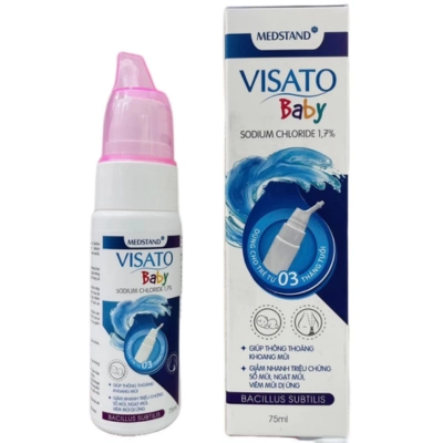 Dung dịch xịt mũi VISATO Baby hộp 1 chai 75ml