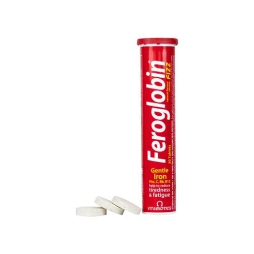 Viên uống giúp cơ thể tăng tạo máu, tăng năng lượng, giảm mệt mỏi Vitabiotics Feroglobin Fizz tuýp 20 viên