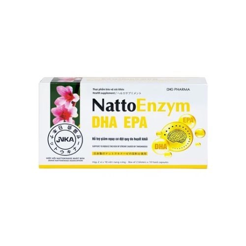 Hỗ trợ giảm nguy cơ đột quỵ do huyết khối NattoEnzym DHA EPA DHG Pharma hộp 2 vỉ x 10 viên