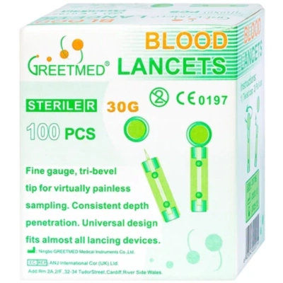 Kim lấy máu Blood Lancets Greetmed hộp 100 cái