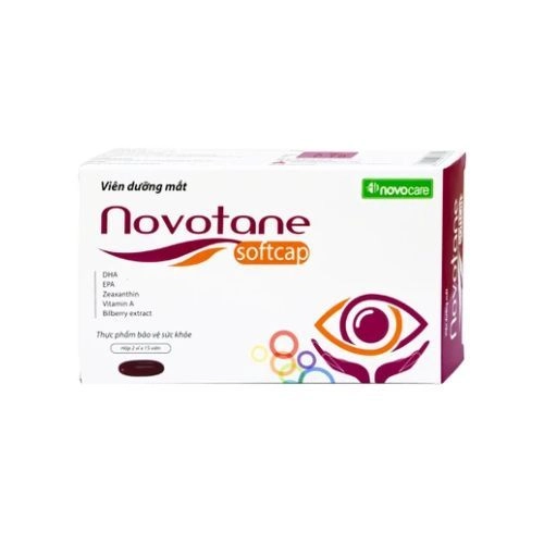 Bổ sung các thành phần dưỡng chất cho mắt DHA, EPA, Vitamin A Novotane Softcap Novocare hộp 2 vỉ x 15 viên