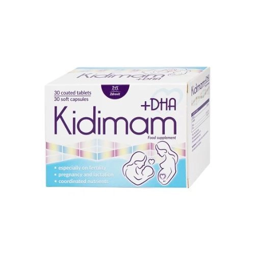 Bổ sung vitamin, khoáng chất, DHA, EPA Kidimam + DHA NP Pharma hộp 5 vỉ x 12 viên