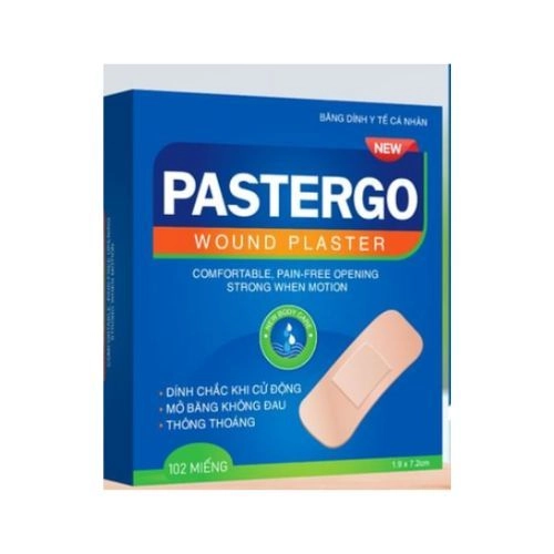 BĂNG DÁN Y TẾ PASTERGO 72 x 19mm PASTERGO WOUND PLASTER Hộp 102 miếng