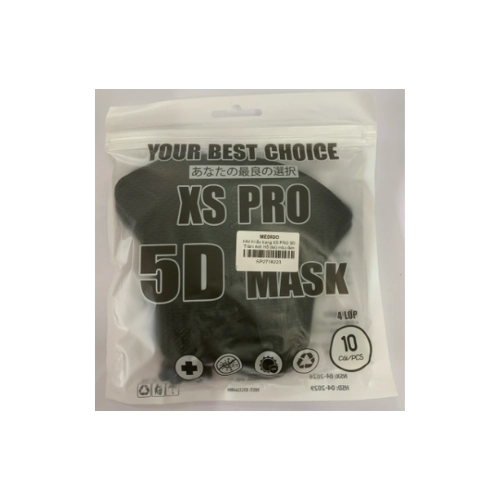 Khẩu trang y tế XS Pro 5D Mask (màu đen) Your best choice XS Pro 5D Mask Gói 10 cái