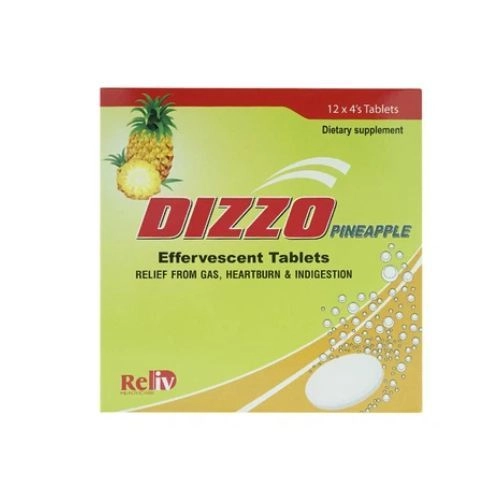 Viên sủi giúp ăn ngon miệng hơn, tăng cường chuyển hóa Dizzo Pineapple Reliv hộp 12 vỉ x 4 viên