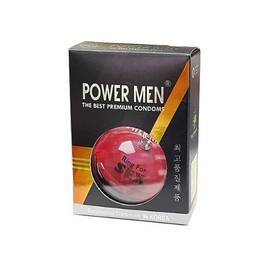 Bao cao su gân gai kéo dài, trị xuất tinh sớm Powermen Ring for Sex hộp 3 cái