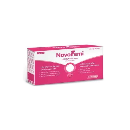 Viên Đặt Cân Bằng PH Phụ Khoa Novofemi pH revive suppo hộp 2 vỉ x 7 viên