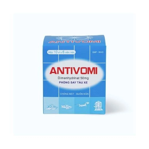 Thuốc phòng ngừa và điều trị say tàu xe Antivomi 50mg hộp 10 vỉ x 6 viên