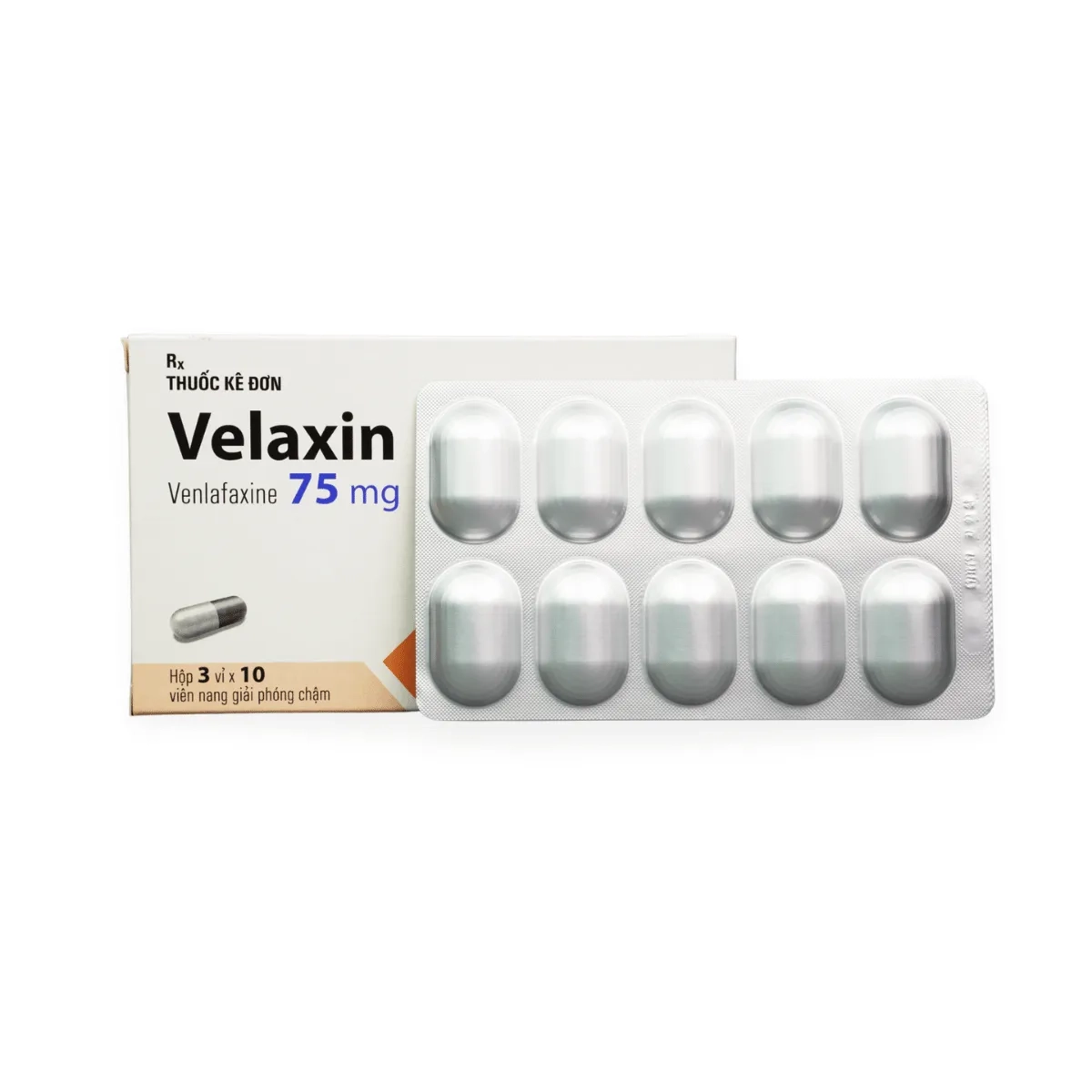 Thuốc chống trầm cảm Velaxin 75mg hộp 3 vỉ x 10 viên